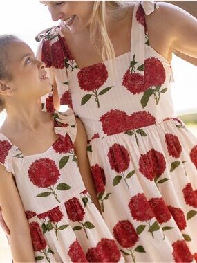 Pink Chicken Sundress Pink and White Floral Spaghetti Strap
